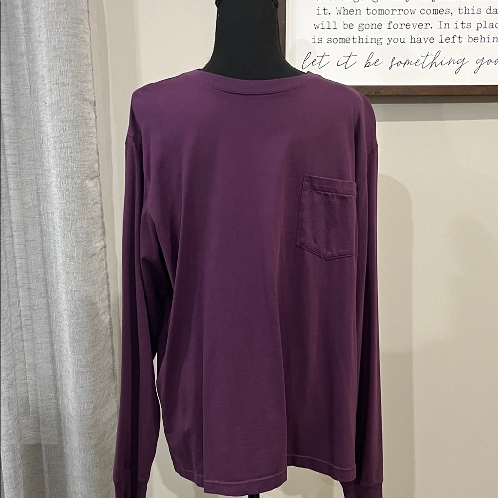 Lands' End Men's Deep Purple Long Sleeve Tee